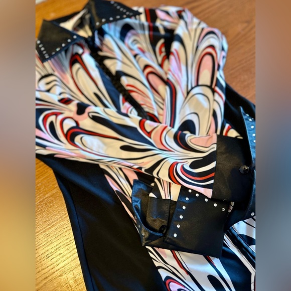 Smith Brothers Women’s Small Horse Show Shirt w/ Bling and Zipper - Picture 2 of 8